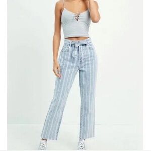 High waisted pinstripe jeans NWT